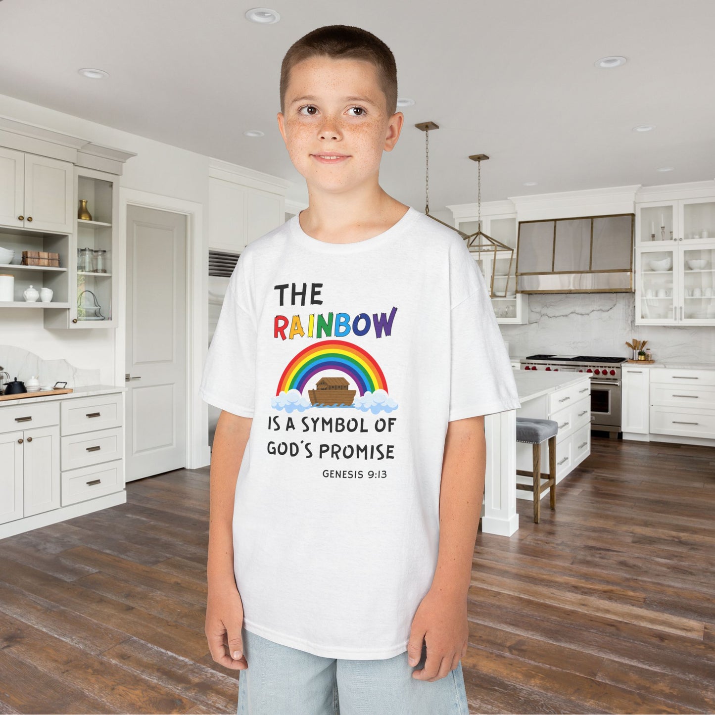 The Rainbow is A Symbol of God's Promise Kids Heavy Cotton™ Tee