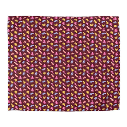 Crimson Axolotls Microfiber Duvet Cover