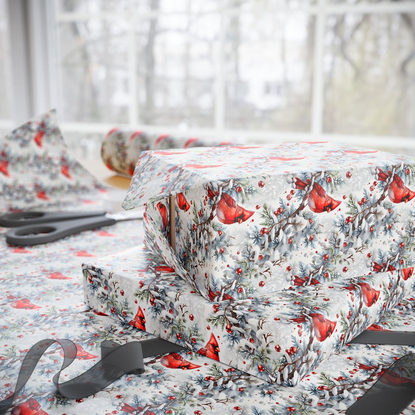 Crimson in the Snow Wrapping Paper