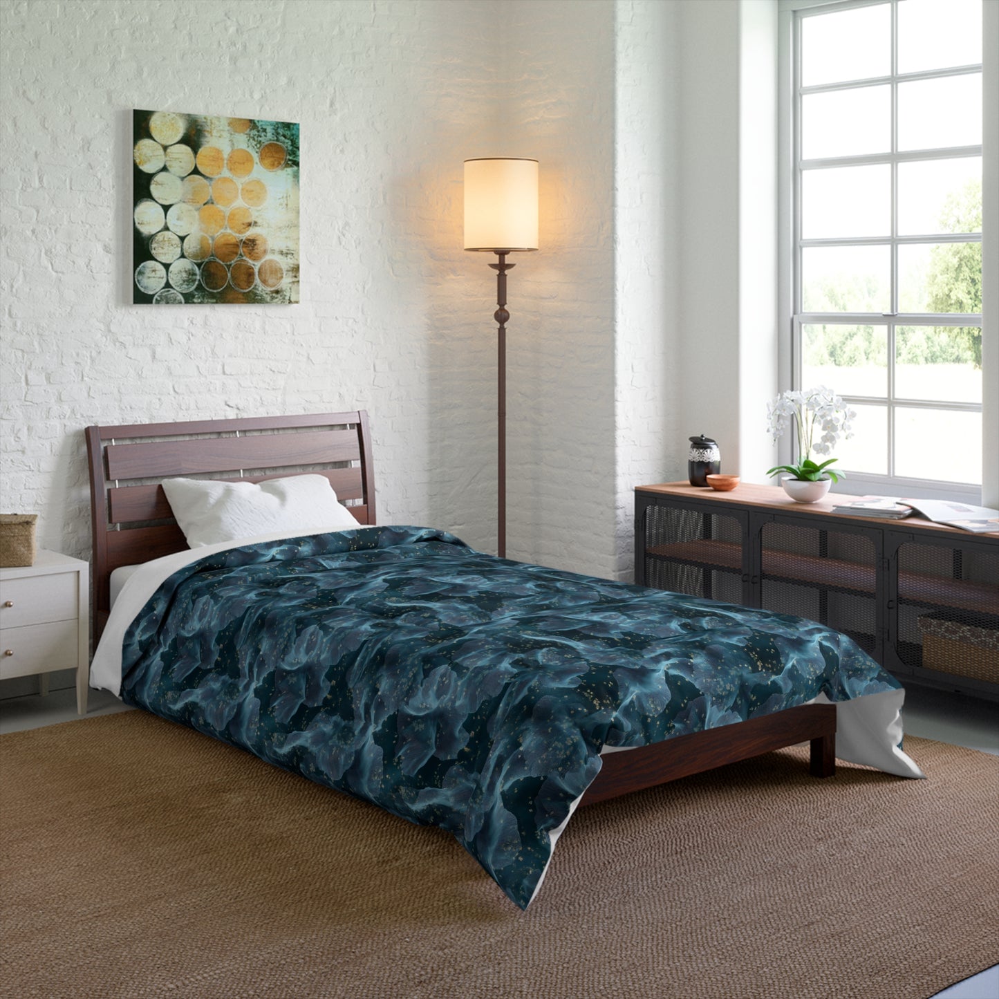 Midnight Sheer & Lace Basic Bedding Set