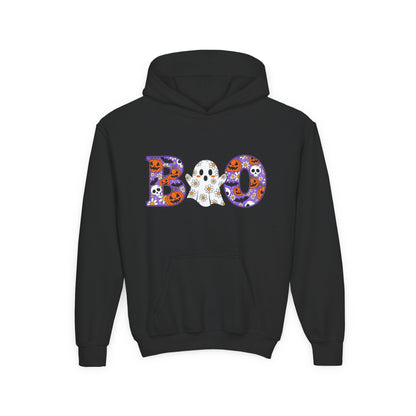 Cute Floral Boo w/Ghost Youth Hoodie