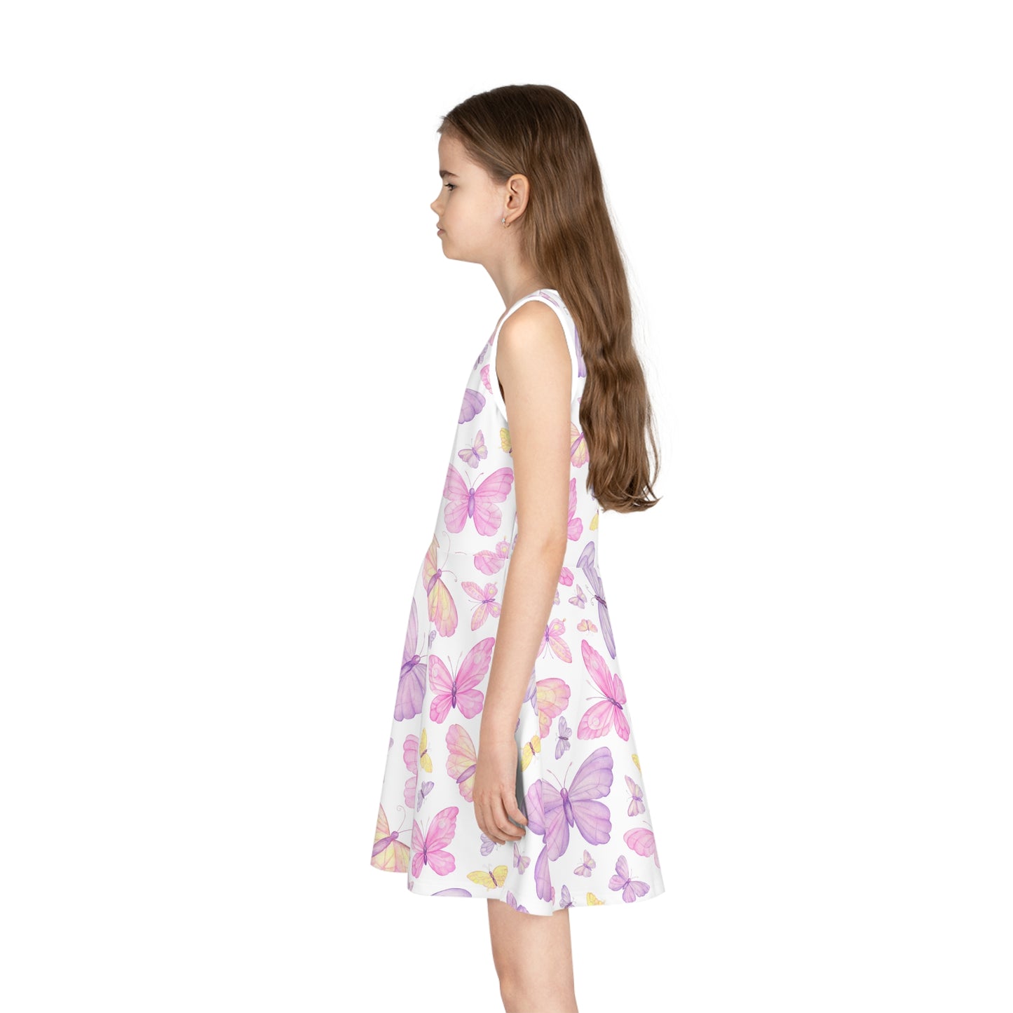 Pastel Butterfly Dreams Girls' Sleeveless Sundress