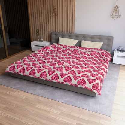 Simple Hearts Microfiber Duvet Cover