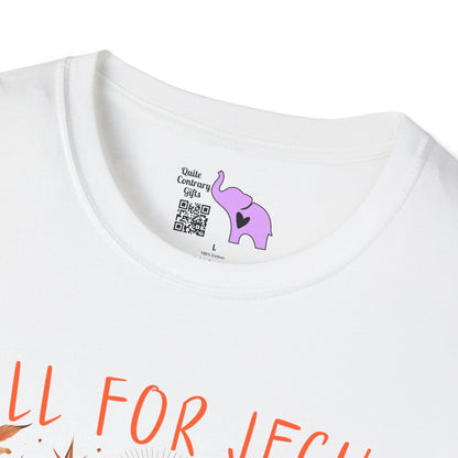 Fall For Jesus He Never Leaves (2) Adult T-shirt