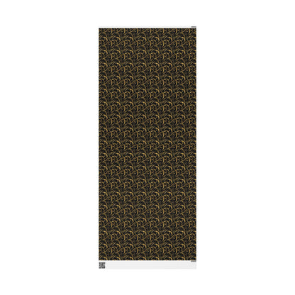 Golden Noir Swirl Wrapping Paper