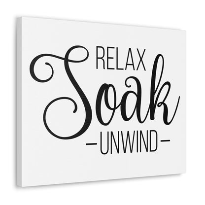 Relax Soak Unwind Canvas Horizontal Wraps w/o Frame