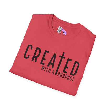Created With A Purpose (with Cross) Adult T-shirt