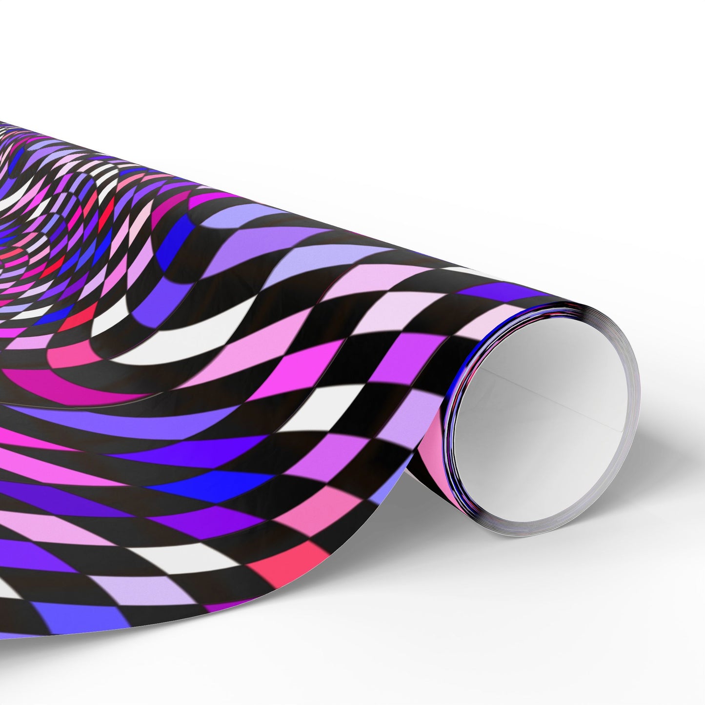 Warped Purple Checkered Wrapping Paper