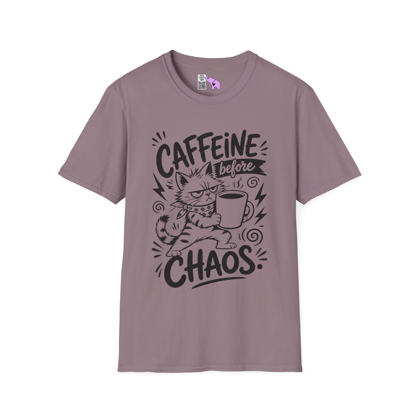 ""Caffeine Before Chaos (Cat) Adult T-shirt