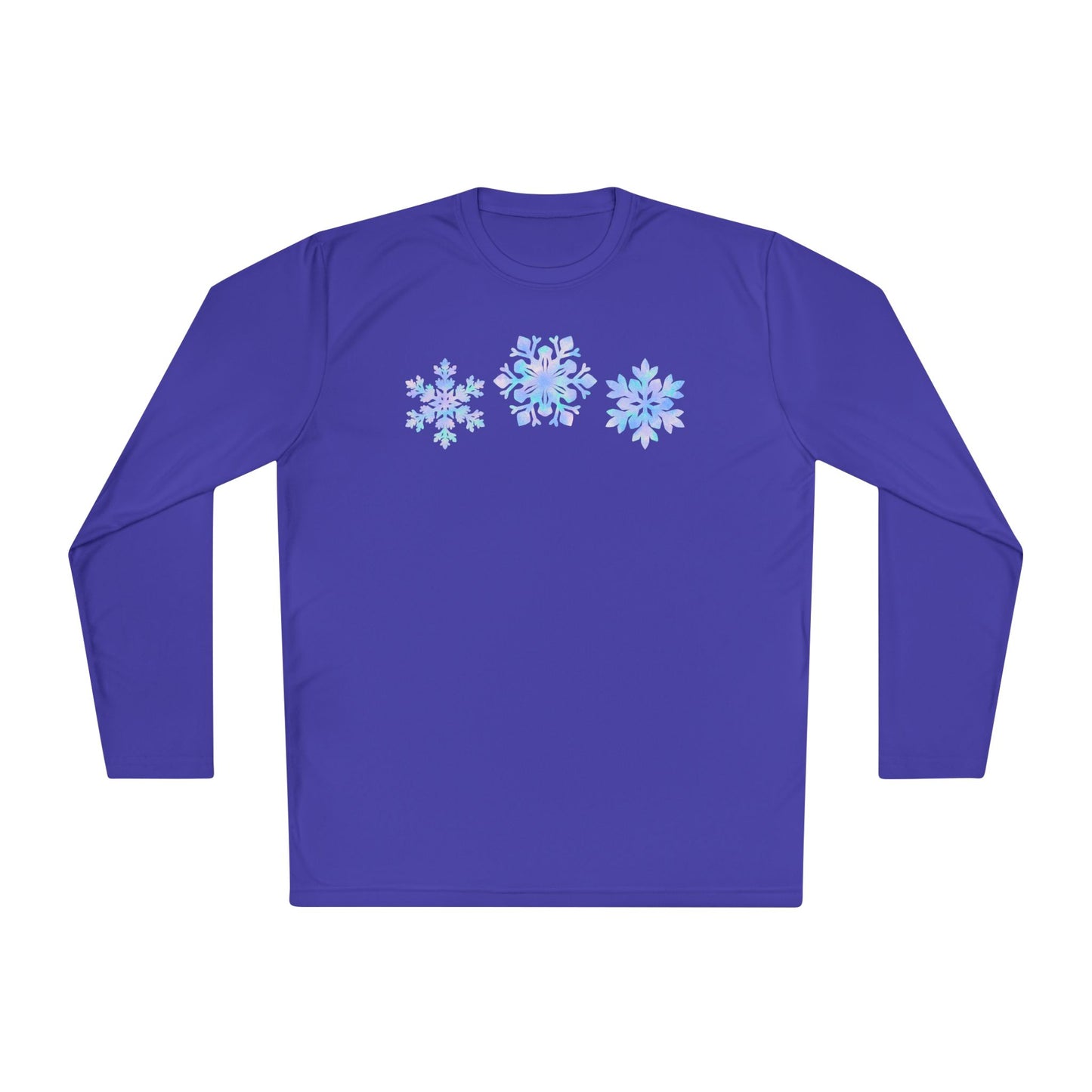Blue Snowflakes Adult Long Sleeve Tee