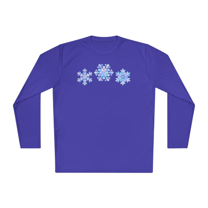 Blue Snowflakes Adult Long Sleeve Tee