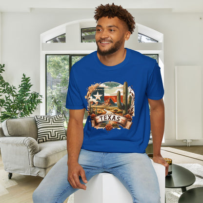 Texas Desert Roads 3 Adult Unisex Tshirt