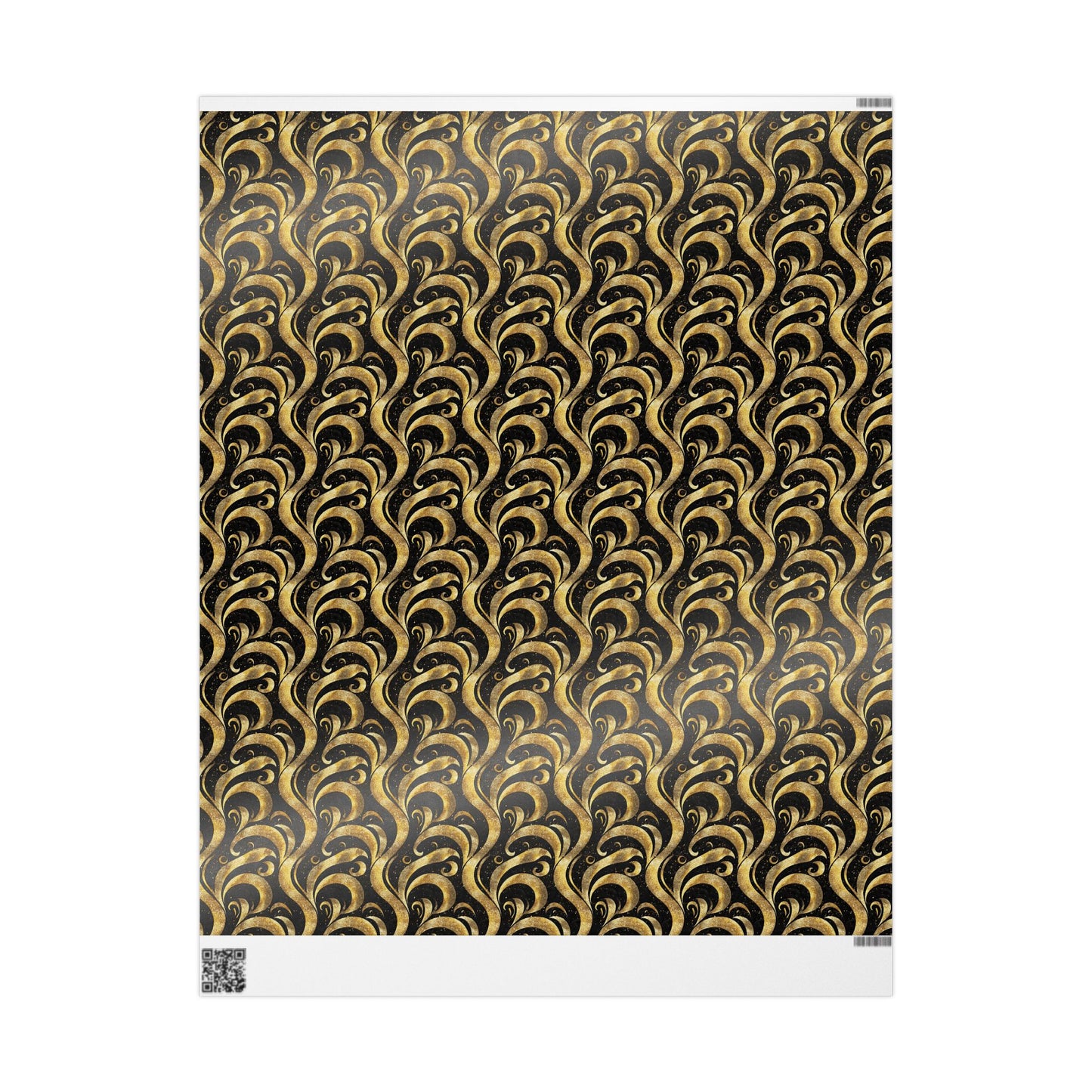 Black & Gold Luxe Swirl Wrapping Paper