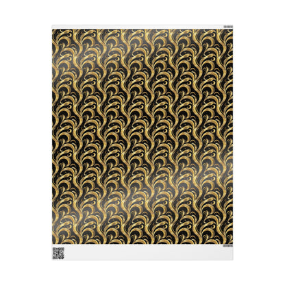 Black & Gold Luxe Swirl Wrapping Paper