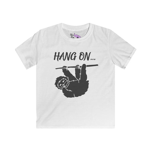Hang On (Sloth) Kids Softstyle Tee