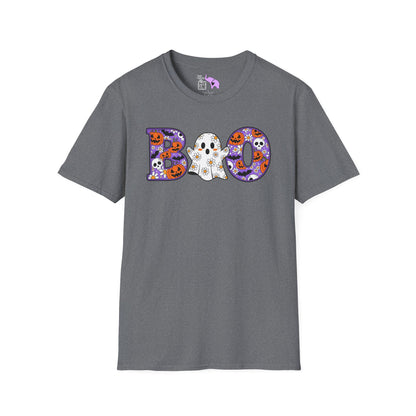 Cute Floral Boo w/Ghost Adult T-shirt