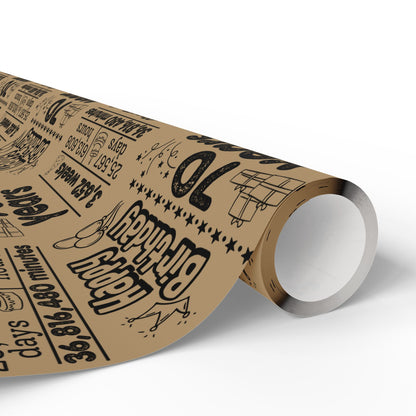 Birthday By The Numbers Wrapping Paper (Ages 41-70)