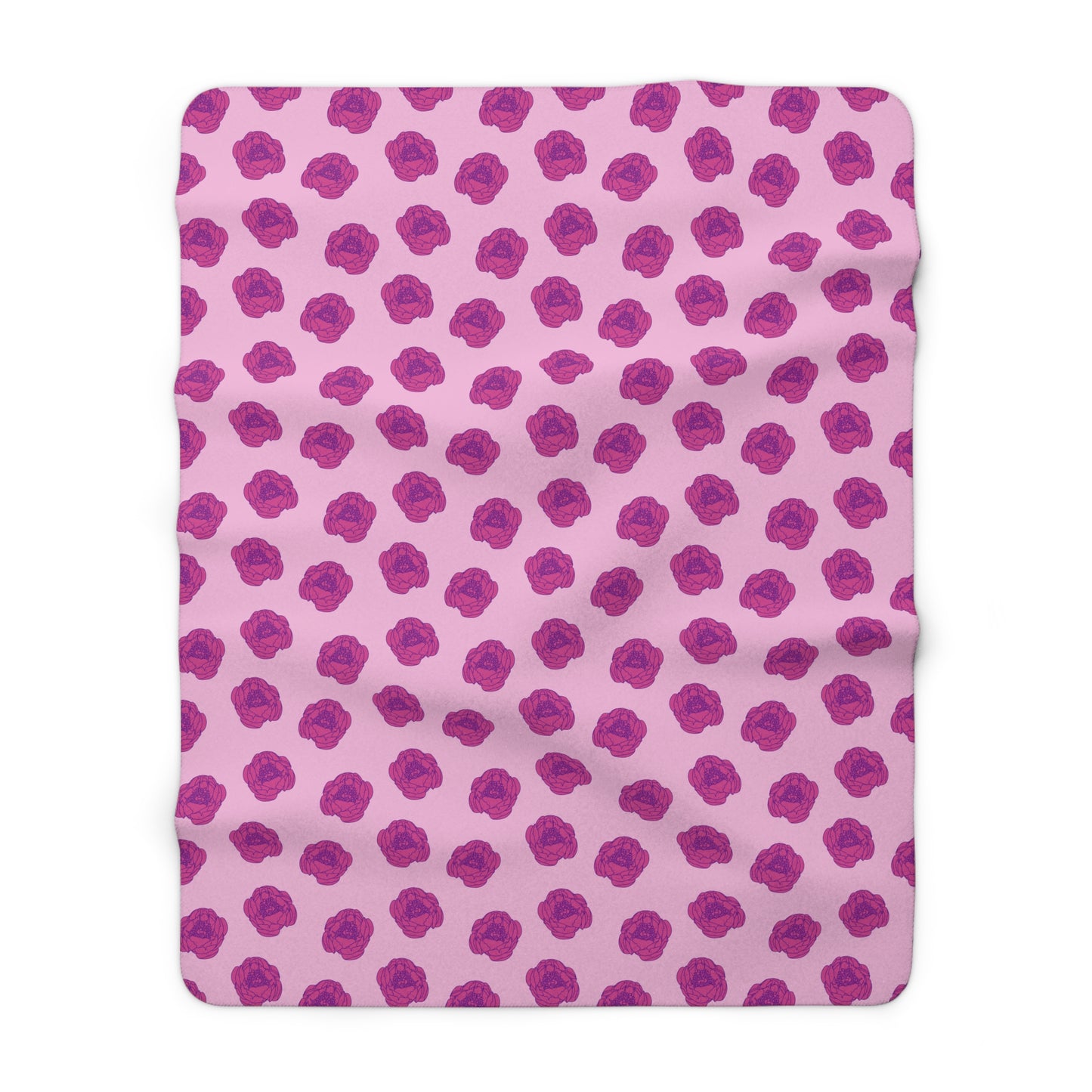 Rosy Dream Peonies Fleece Blanket