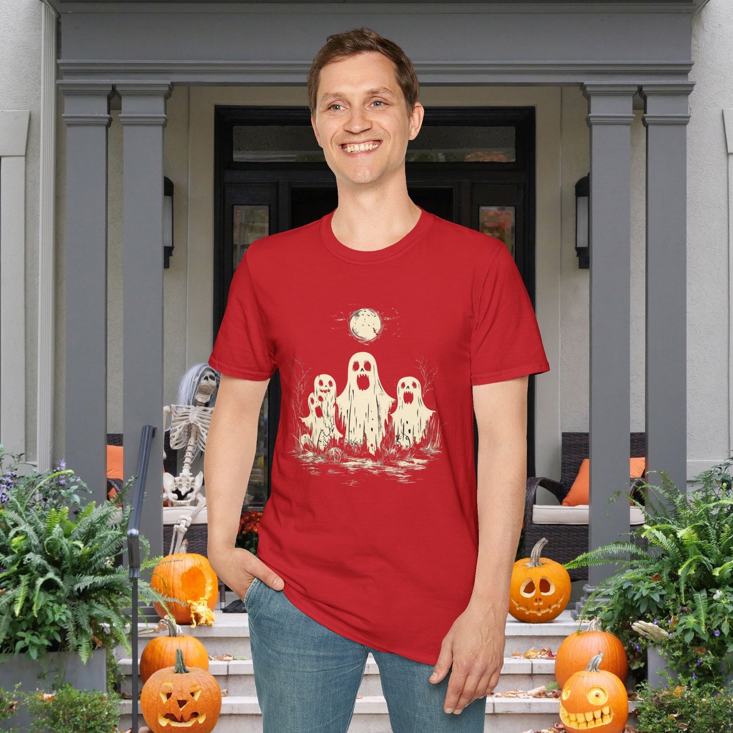 Creepy Ghost Trio Adult T-shirt