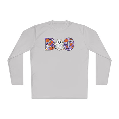Cute Floral Boo w/Ghost Adult Long Sleeve Tee