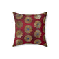 Majestic Crimson Daisies Throw Pillow