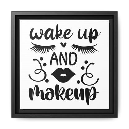 Wake Up and Make Up Canvas Bathroom Art