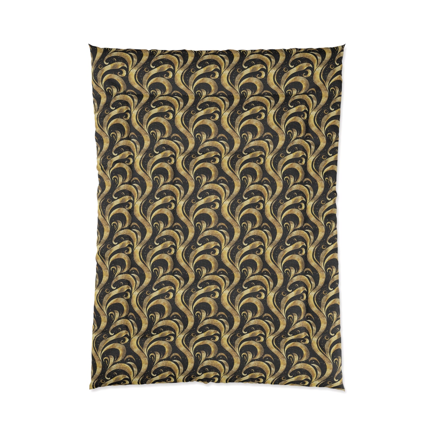 Black & Gold Luxe Swirl Basic Bedding Set