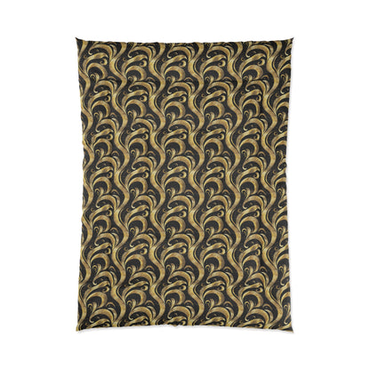 Black & Gold Luxe Swirl Basic Bedding Set