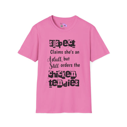 Suspect Claims She's An Adult But Still Orders The Chicken Tendies Adult T-shirt