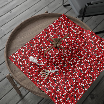 Inked Poinsettias Wrapping Paper