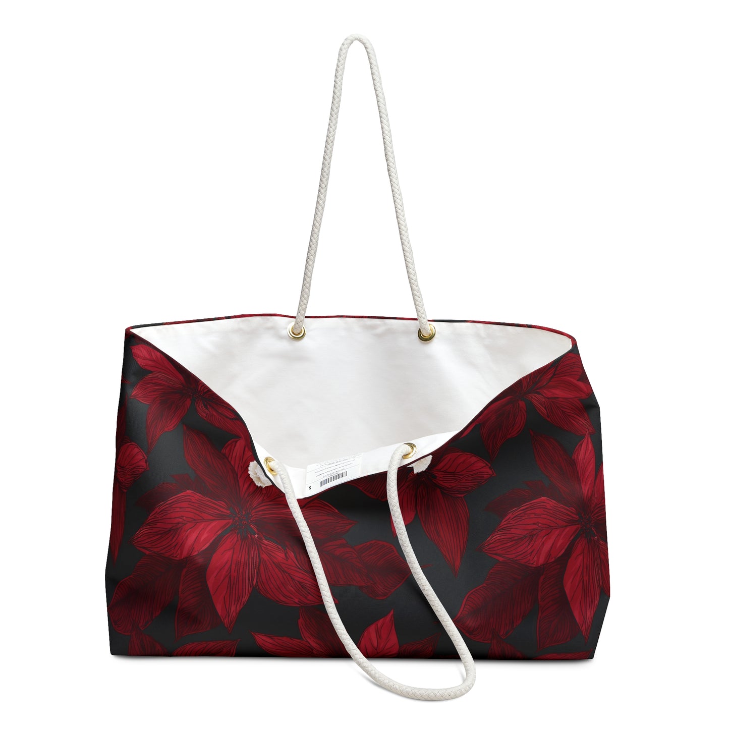 Midnight Poinsettia Garden Weekender Bag