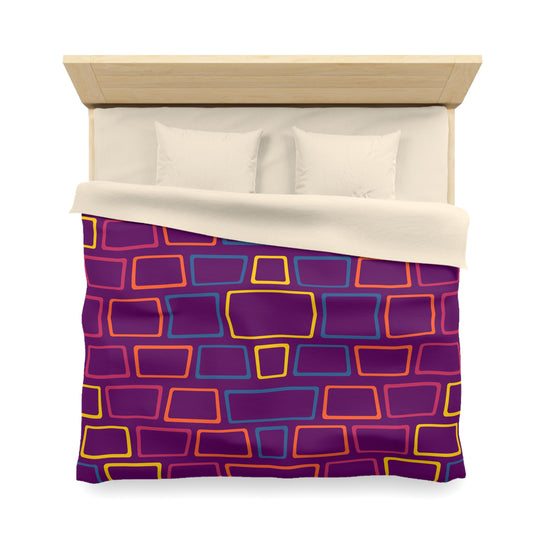 Purple Brick Wall Microfiber Duvet Cover