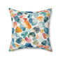Watercolor Pebble Terrazzo Throw Pillow