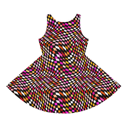 Warped Red Checkered Girls Sundress