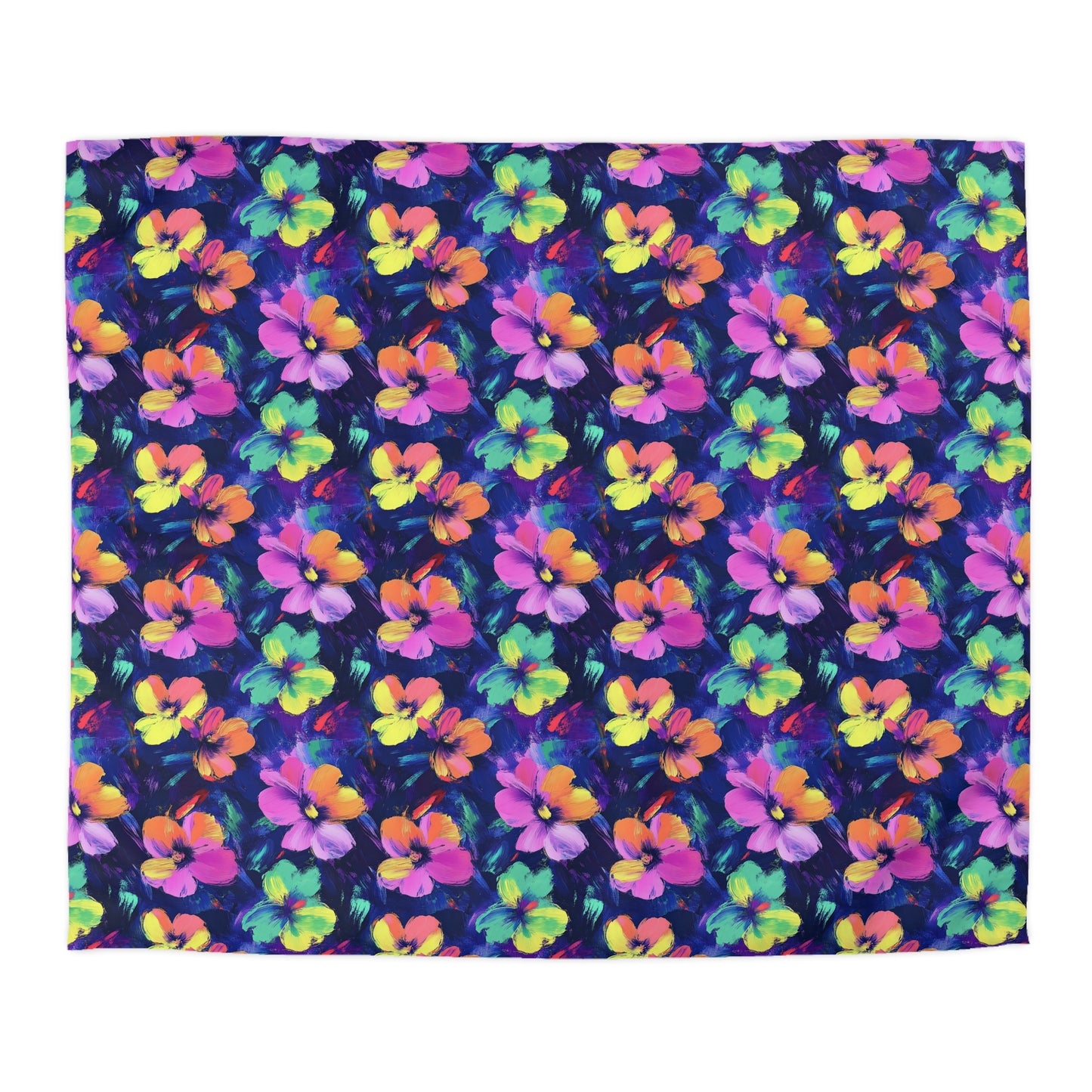 Watercolor Flowers Microfiber Duvet Cover