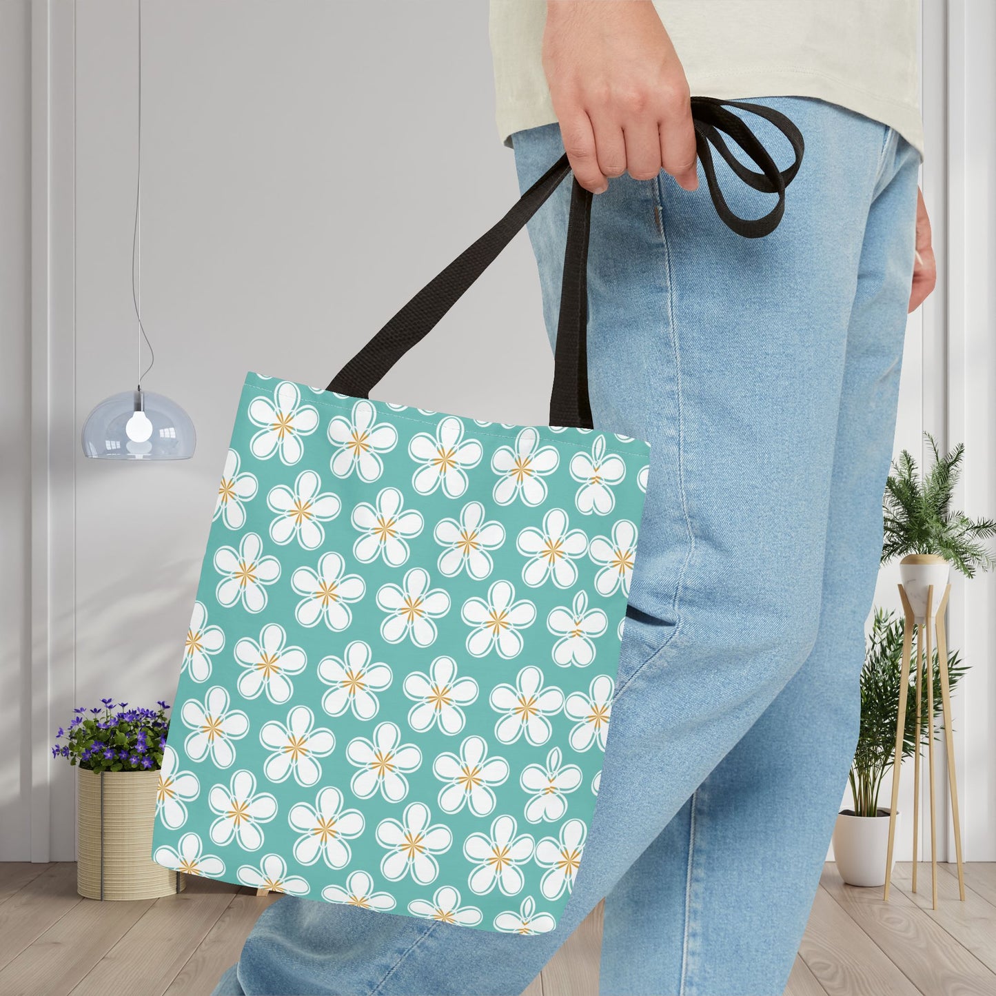 Tealberry Blooms Canvas Tote Bag