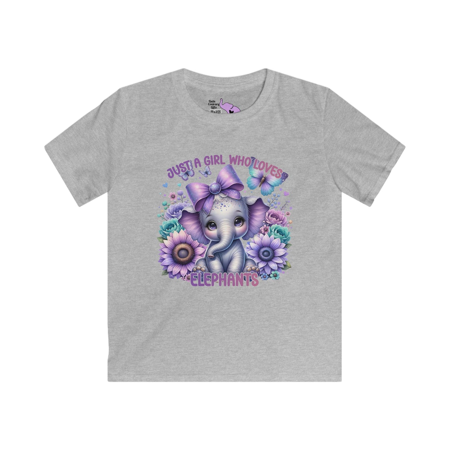Just A Girl Who Loves Elephants Kids Softstyle Tee