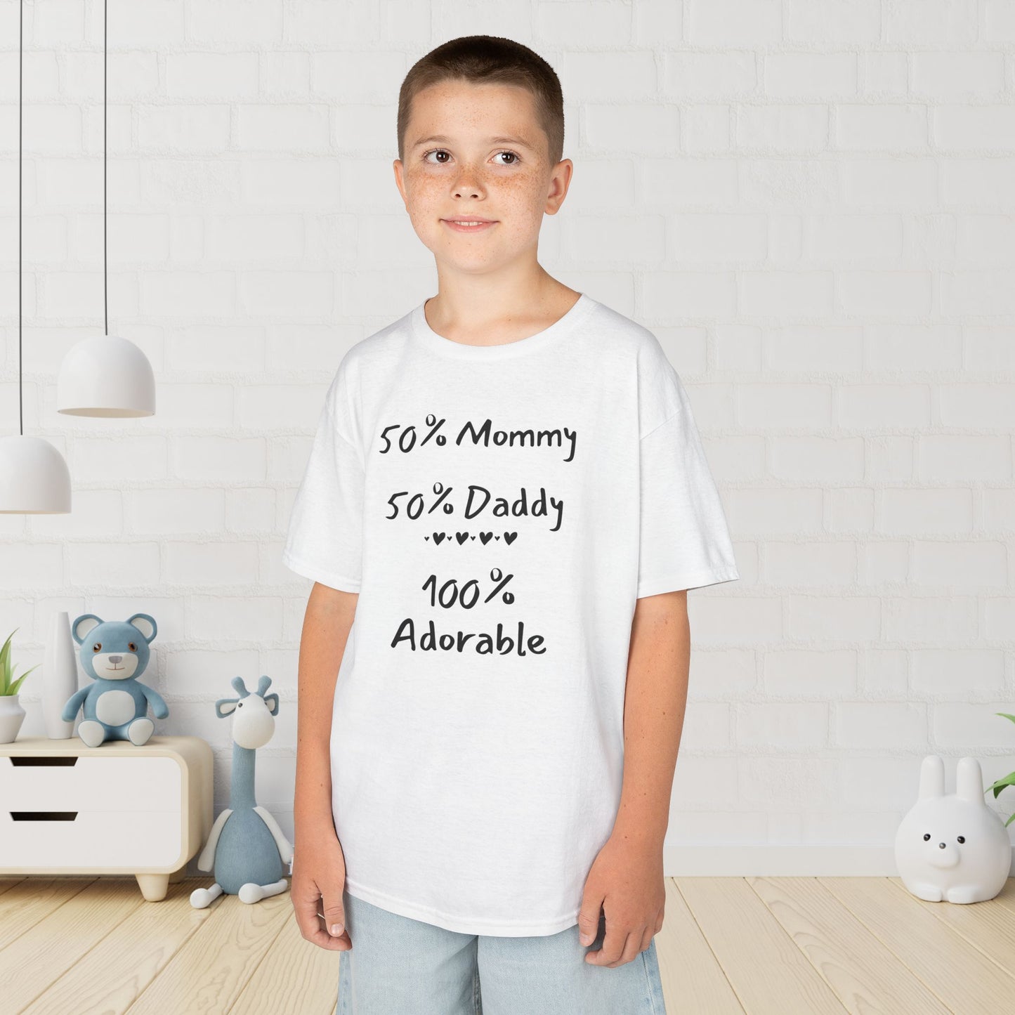 50% Mommy 50% Daddy 100% Adorable Kids Heavy Cotton™ Tee