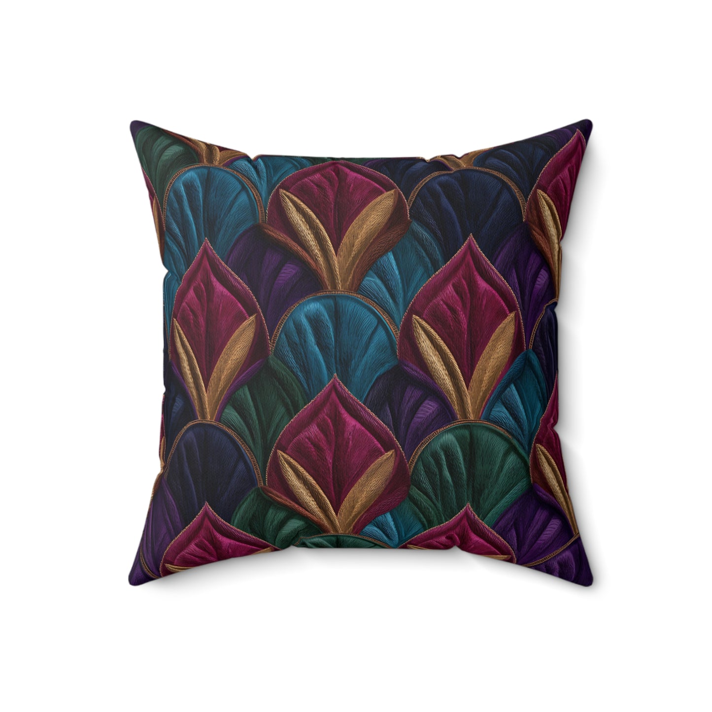 Velvet Night Garden Print Throw Pillow