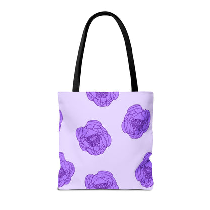 Lilac Mist Peonies Canvas Tote Bag