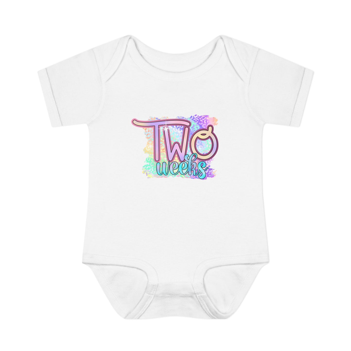Pastel Wild One Milestone Baby Bodysuit-Two Weeks