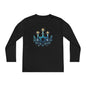 Star & Flame Hanukkah Youth Long Sleeve Tee