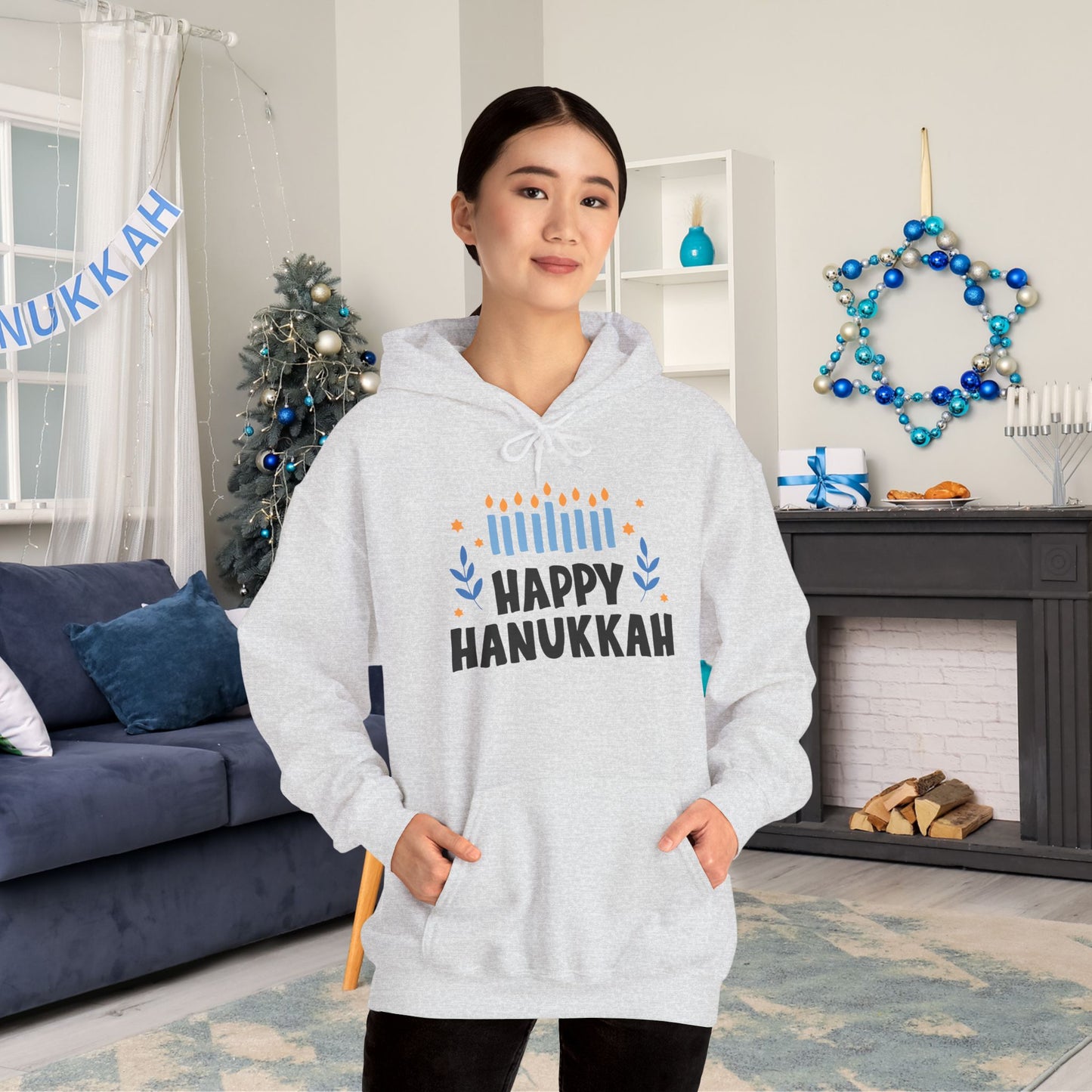 Happy Hanukkah 5 Heavy Blend™ Hooded Sweatshirt