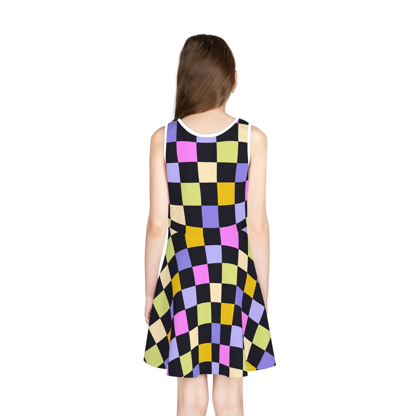 Joyful Checkerboard Girls Sundress