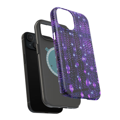 Purple Raindrops MagSafe® Compatible Tough Case for iPhone
