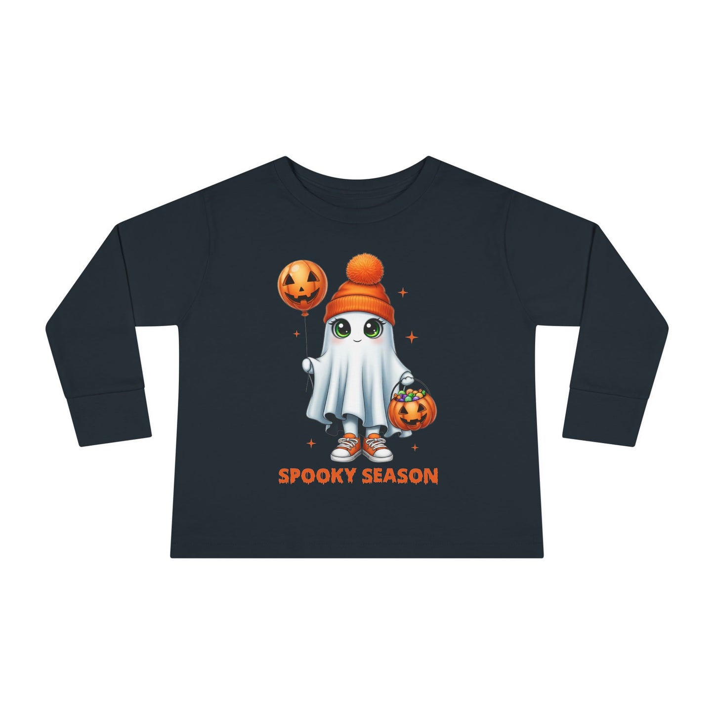 Spooky Season Ghost Trick-or-Treater Toddler Long Sleeve Tee