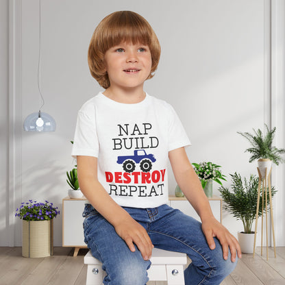 Nap Build Destroy Repeat Heavy Cotton™ Toddler T-shirt