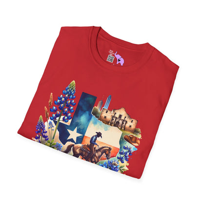 Texas Cowboy & Bluebonnets Adult T-shirt