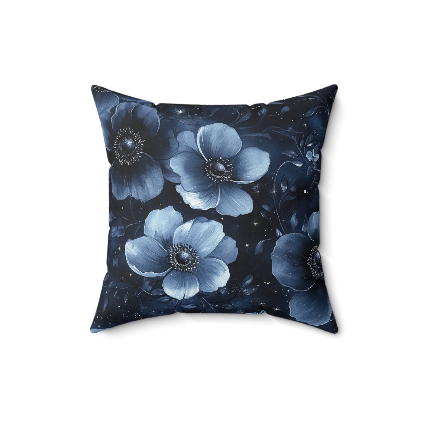 Midnight Blossoms Throw Pillow