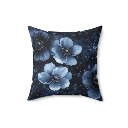Midnight Blossoms Throw Pillow